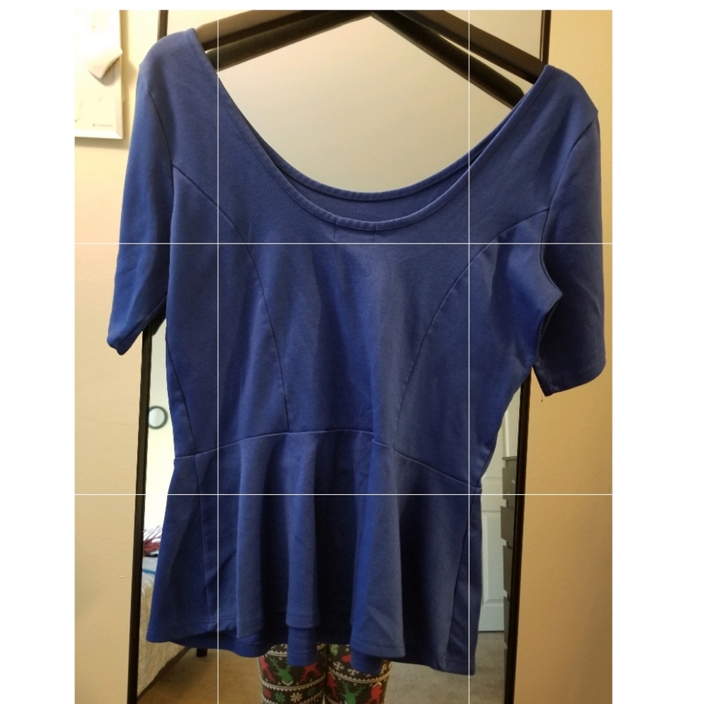 Royal Blue Peplum Top